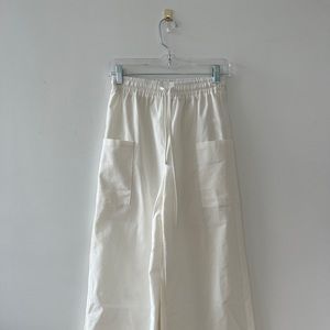 Wide Leg White Cargos